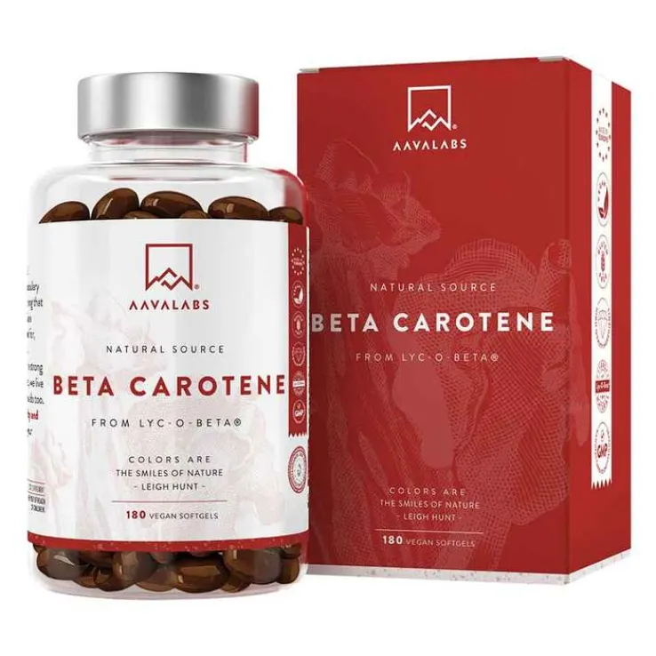 Aavalabs Beta Carotin Vitamin A vegan Weichkapseln, 180 St