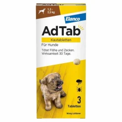 AdTab™ Kautabletten für sehr kleine Hunde 56 mg 1,3 bis 2,5 kg, 3 St