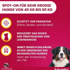 Advantix Spot-on Lösung z.Auftr.a.d.H.für Hund 40 - 60 kg, 4X6.0 ml