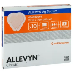 Allevyn Ag Sacrum 17x17 cm Wundverband fürs Kreuzbein, 10 St