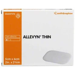 Allevyn Thin 5x6 cm dünne Wundauflage, 10 St