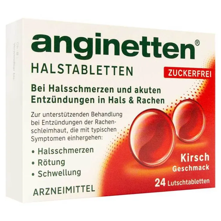 Anginetten Halstabletten zuckerfrei Kirsche, 24 St
