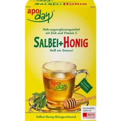 Apoday heißer Salbei + Honig + Vitamin C + Zink Pulver, 10X10 g