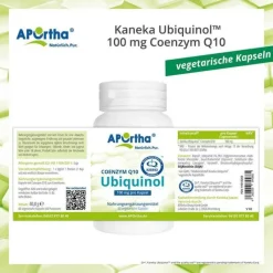 Aportha Kaneka Ubiquinol 100mg Coenzym Q10 vegetarische Kapseln, 60 St
