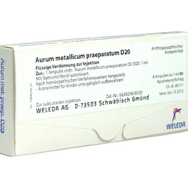 Aurum metallicum Präparat D 20 Ampullen, 8 St