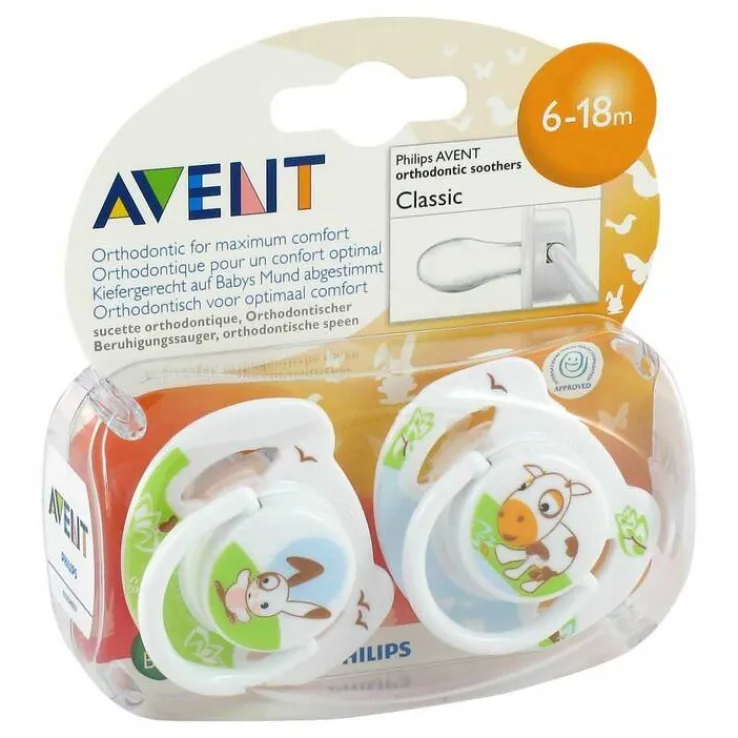 Avent Beruhigungssauger 6 - 18 Mon.Tiermotive, 2 St