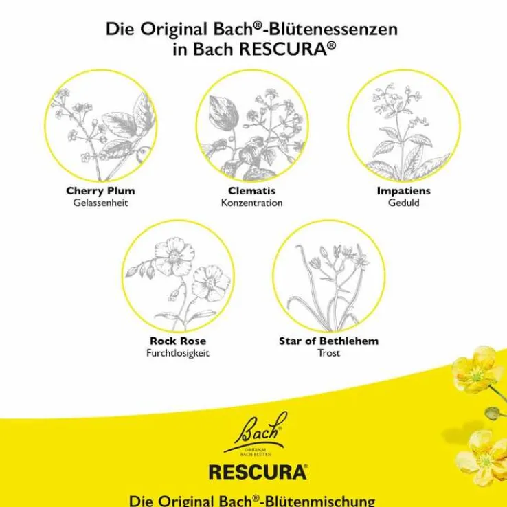 Bachblüten Original Rescura Tropfen mit Alkohol, 20 ml
