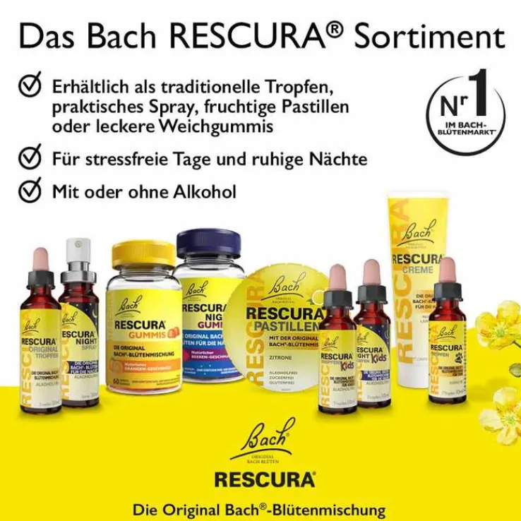 Bachblüten Original Rescura Tropfen mit Alkohol, 10 ml