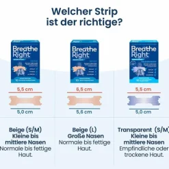 Besser Atmen Breathe Right Nasenpflaster groß beige, 30 St