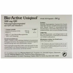 Bio Active Uniqinol 100 mg QH Kapseln, 90 St