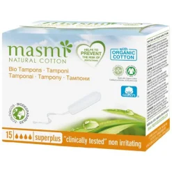 Bio Tampons Super Plus 100% Bio Baumwolle Masmi, 15 St