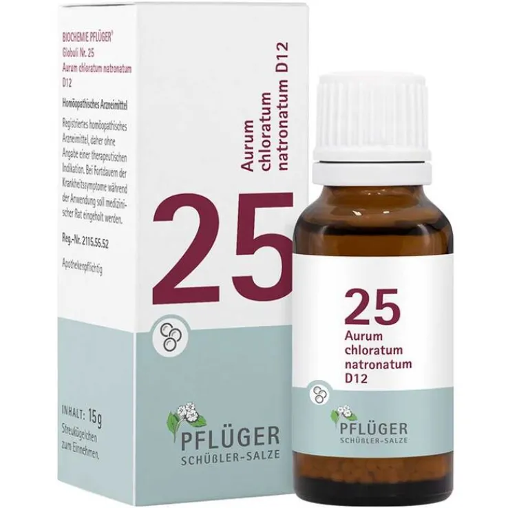 Biochemie Pflüger 25 Aurum chloratum natronatum D 12 Globuli, 15 g