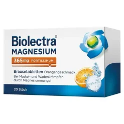 Biolectra® MAGNESIUM 365 mg fortissimum Brausetabletten Orangengeschmack, 20 St