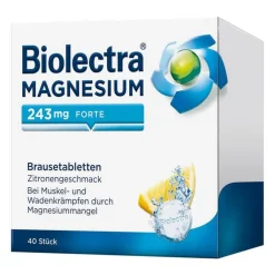 Biolectra® MAGNESIUM 243 mg forte Brausetabletten Zitronengeschmack, 40 St
