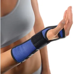 Bort Handgelenkstütze mit Aluschiene links medium blau, 1 St