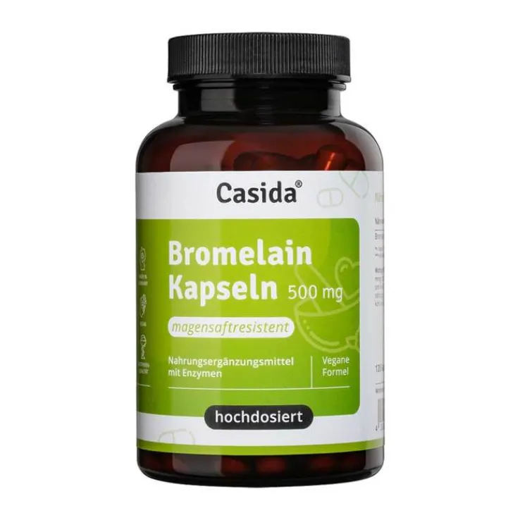 Bromelain 500 mg hochdosiert magensaftresistent Kapseln , 120 St