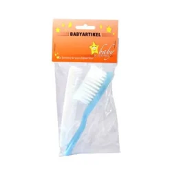 Bürste Baby Kunststoff + Nylon Kamm blau, 1 St