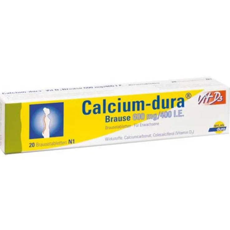Calcium Dura Vit D3 Brause 600 mg / 400 I.E., 20 St