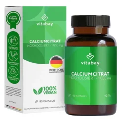 Calciumcitrat 1000 mg Kalzium hochdosiert Kapseln, 90 St