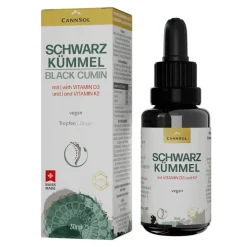 Cannsol Schwarzkümmel mit Vit.D3 + K2 Tropfen zum Einnehmen , 30 ml