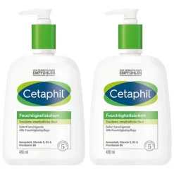 Cetaphil Feuchtigkeitslotion für trockene, empfindliche Haut, 2x460 ml