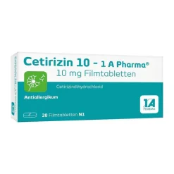 Cetirizin 10 – 1 A Pharma® Filmtabletten, 20 St