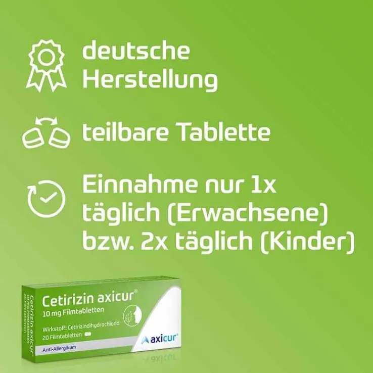 Cetirizin axicur® 10 mg Filmtabletten, 20 St