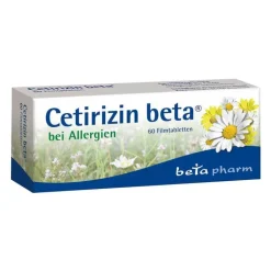Cetirizin beta® Filmtabletten bei Allergien, 60 St
