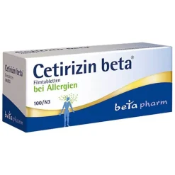 Cetirizin beta® Filmtabletten bei Allergien, 100 St