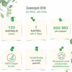Coenzym Q10 Ubichinon Komplex 200 mg vegan Kapseln, 120 St