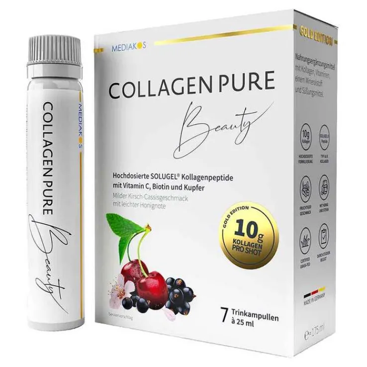 Collagen Pure Beauty 10 g Kollagen hochdosiert Gold-Edition, 7X25 ml
