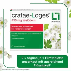 cratae-Loges 450 mg Weißdorn Filmtabletten, 50 St