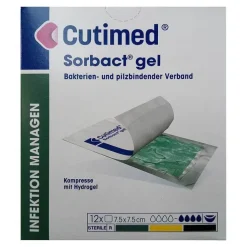 Cutimed Sorbact Gel Kompressen 7,5x7,5 cm, 12 St