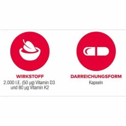 D3 + K2 Vit AL 1000 I.E. / 80 µg Kapseln, 90 St