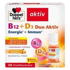 Doppelherz B12 + D3 Duo Aktiv Trinkampullen, 30 St