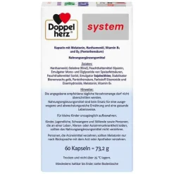 Doppelherz Melatonin + Hanföl system Kapseln, 60 St