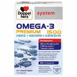 Doppelherz Omega-3 Premium 1500 system Kapseln, 120 St