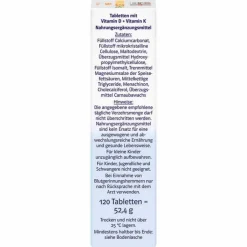 Doppelherz Vitamin D3 2000 + K2 system Tabletten, 120 St