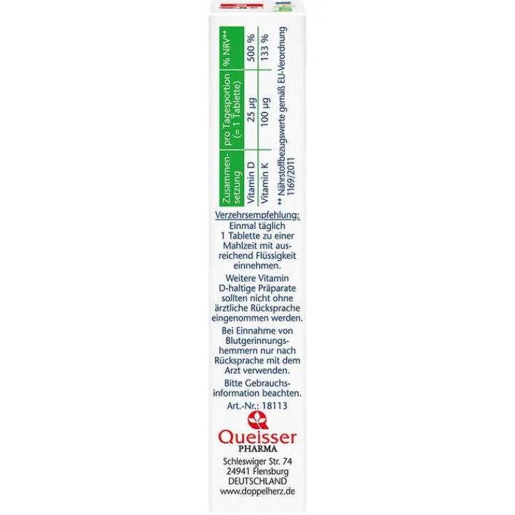Doppelherz Vitamin K2 + D3 1000 I.E. Tabletten, 30 St