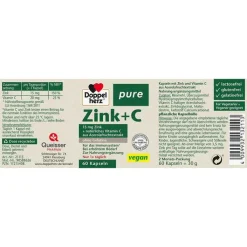 Doppelherz Zink + C pure Kapseln, 60 St