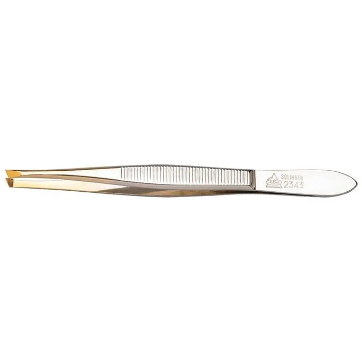 Erbe Pinzette Goldspitze schmal-schräg 9 cm, 1 St