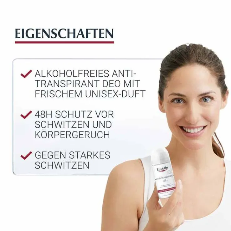 Eucerin Deodorant Empfindliche Haut 24h Roll-on , 2X50 ml