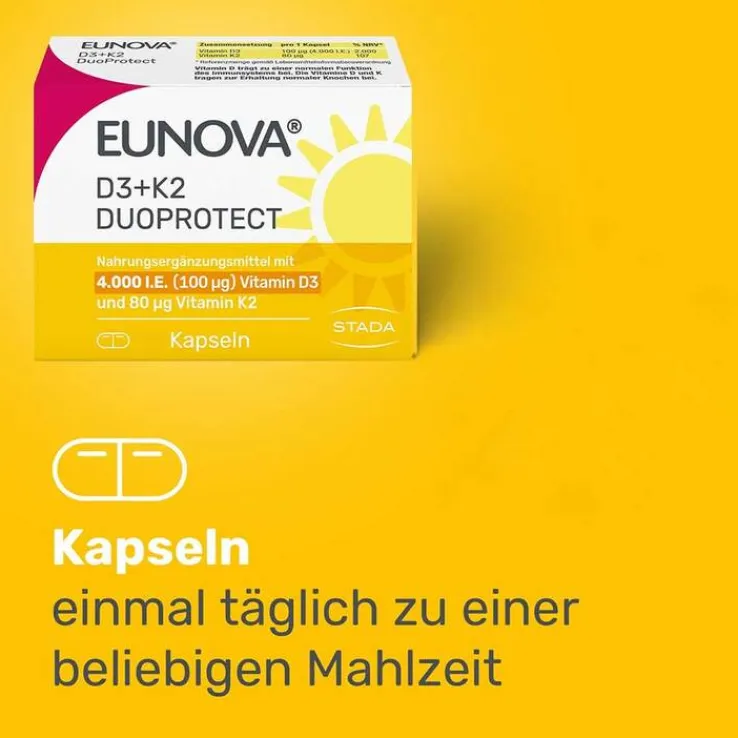 Eunova Duoprotect D3 + K2 4000 I.E. / 80 µg Kapseln , 2X90 St