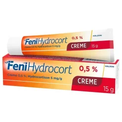 FeniHydrocort Creme 0,5 %, Hydrocortison 5 mg/g, wirksam bei Hautentzündungen, 15 g