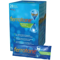 Ferrotone natürliches Eisen plus Vitamin C Apfel Beutel , 28X25 ml