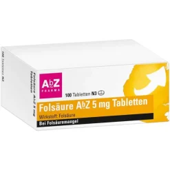 Folsäure AbZ 5 mg Tabletten, 100 St