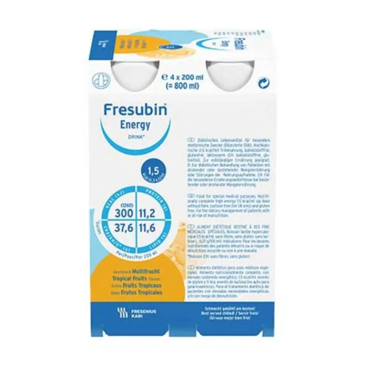Fresubin Energy Drink Multifrucht Trinkflasche, 4X200 ml