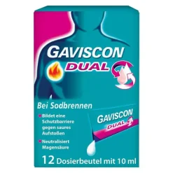 GAVISCON® Dual Suspension mit Zweifachwirkung gegen Sodbrennen, 12X10 ml
