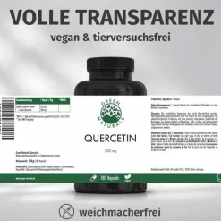 Green Naturals Quercetin 500 mg hochdosiert Kapseln , 180 St