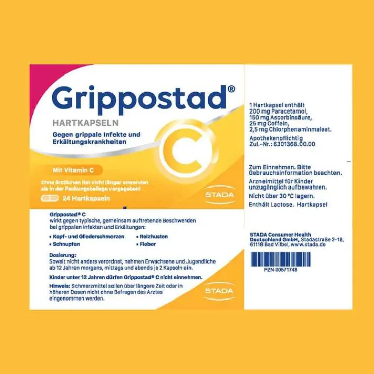Grippostad C Hartkapseln bei Erkältung, 24 St